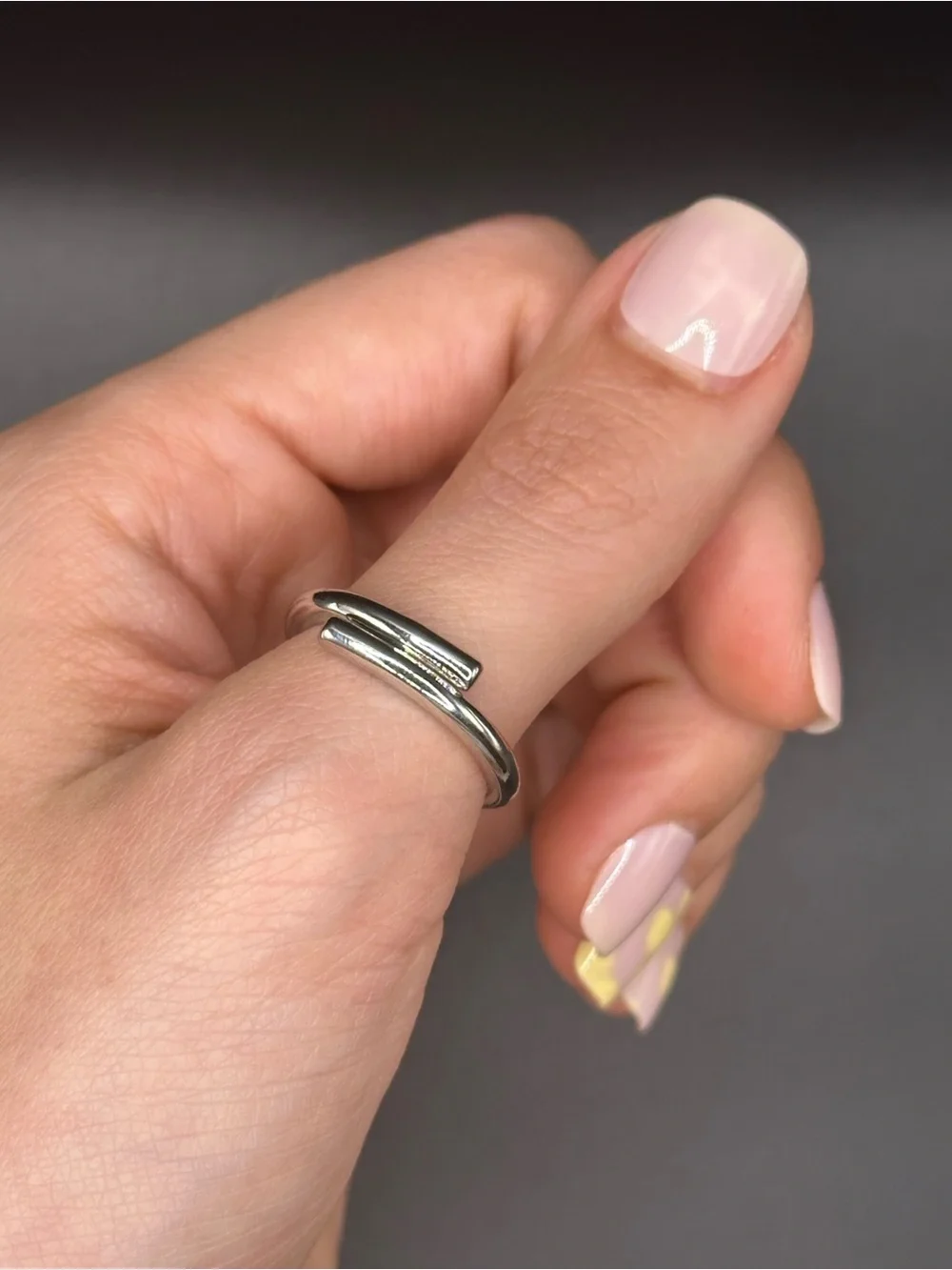 925 Sterling Silver Minimalist Double Bar Silver Ring - Women Jewelry